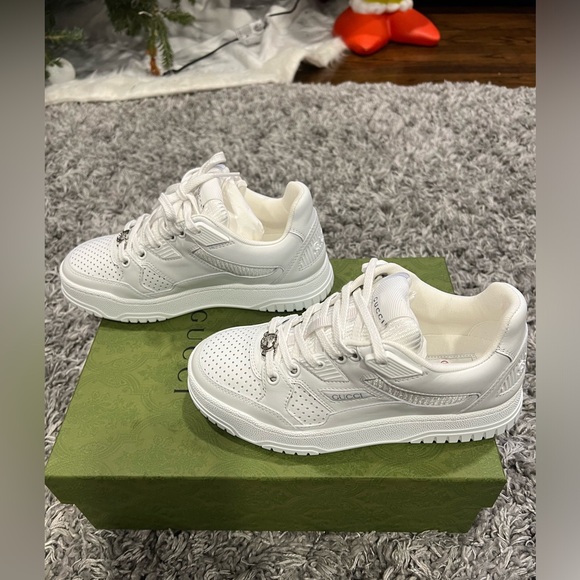 Gucci Jones Leather Sneaker - White - Sz 34.5 - Picture 3 of 13